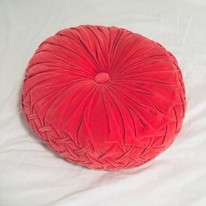 Anthropologie Velvet Pleated Throw Pillow